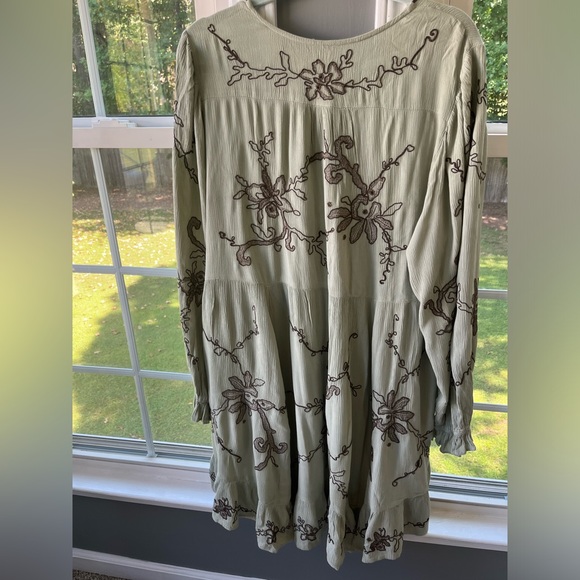Free People embroidered mini dress (green) - Picture 6 of 6